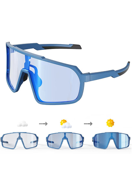 VEYREY VeyRey Sport-Sonnenbrille photochrom Jist blaue Fassung hellblaue Gläser