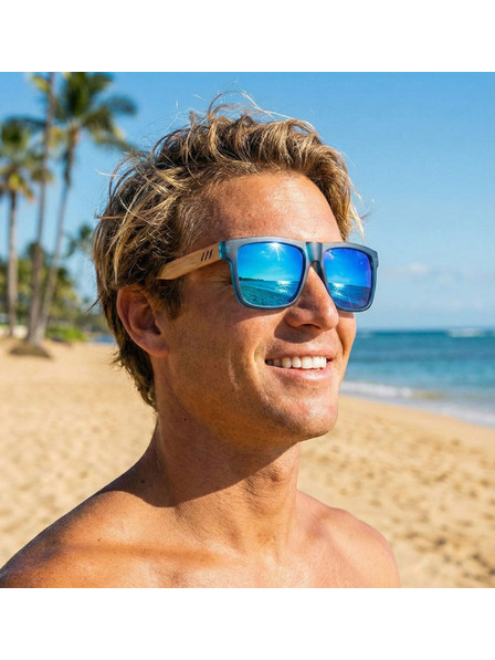 VEYREY VeyRey Nerd-Sonnenbrille polarisiert Surance blaue Fassung blaue Gläser