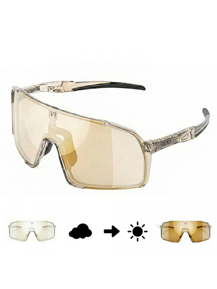 VEYREY VeyRey Sport-Sonnenbrille photochrom Ogharod transparente Fassung goldene Gläser