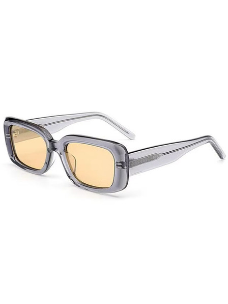 VEYREY VeyRey eckige Acetat-Sonnenbrille polarisiert Xep transparente Fassung gelbe Gläser