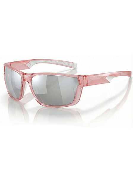 VEYREY VeyRey Sport-Sonnenbrille polarisiert Irtox rosa Fassung silberne Gläser