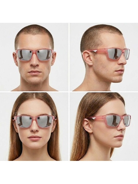VEYREY VeyRey Sport-Sonnenbrille polarisiert Irtox rosa Fassung silberne Gläser