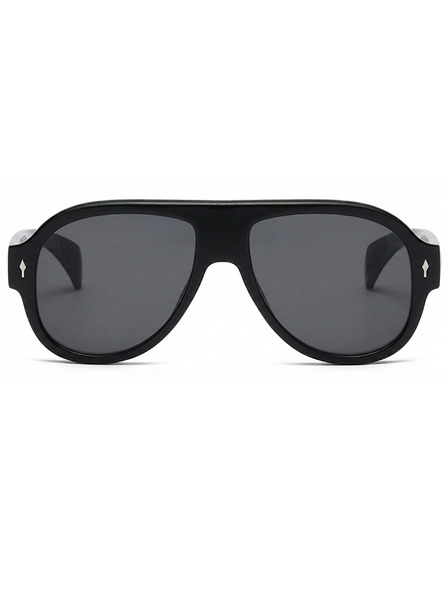 VEYREY VeyRey Pilotensonnenbrille Monoeet schwarzer Rahmen schwarze Gläser