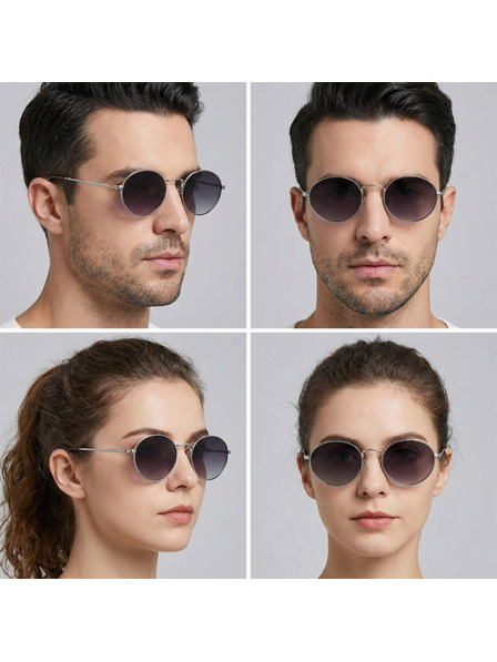 VEYREY VeyRey Lenonki-Acetatsonnenbrille polarisiert Wabame silberner Rahmen schwarze Gläser