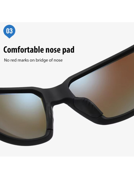 VEYREY VeyRey Sportsonnenbrille polarisiert Nuf schwarzer Rahmen blaue Gläser