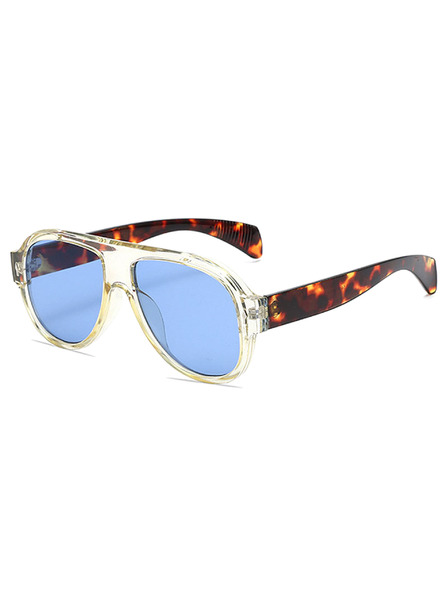 VEYREY VeyRey Pilotensonnenbrille Monoeet transparenter Rahmen blaue Gläser