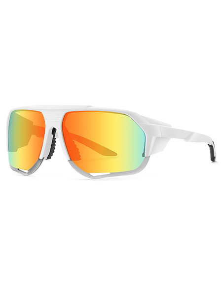 VEYREY VeyRey Sportsonnenbrille polarisiert Bralter weißer Rahmen orange Gläser