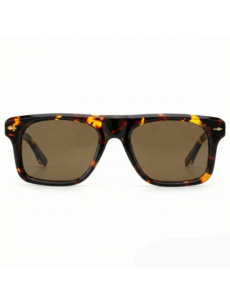 VEYREY VeyRey eckige Acetat-Polarisationssonnenbrillen Crawier braune Fassung braune Gläser