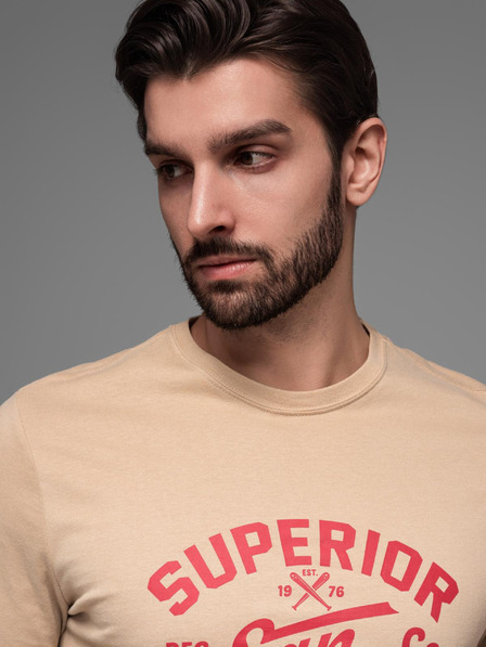 Ombre Clothing Beigefarbenes Herren-T-Shirt Ombre Clothing