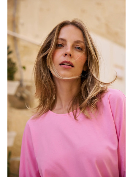 Moodo Bluse mit Puffärmeln Rosa Moodo