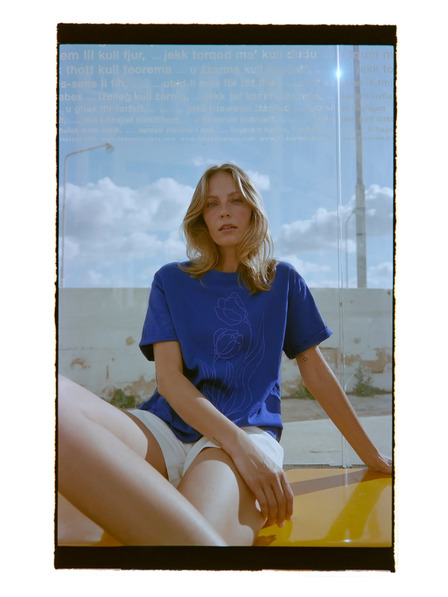 Moodo Bluse aus Baumwolle Blau Moodo