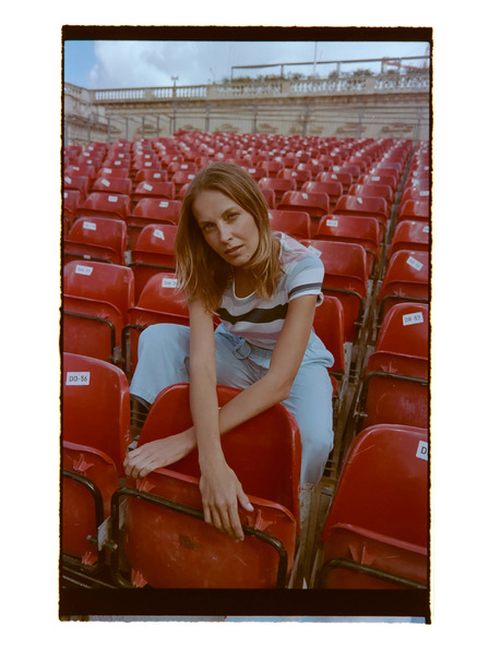 Moodo T-Shirt mit Streifen Blau Moodo