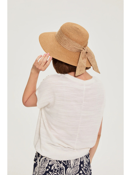 Moodo Hemd mit Schleife Beige Moodo