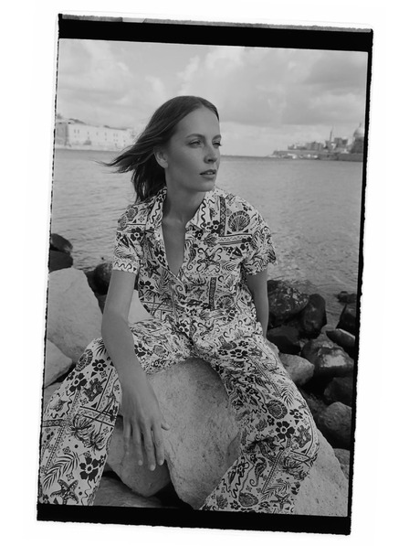 Moodo Gemustertes Hemd dunkelblau Moodo