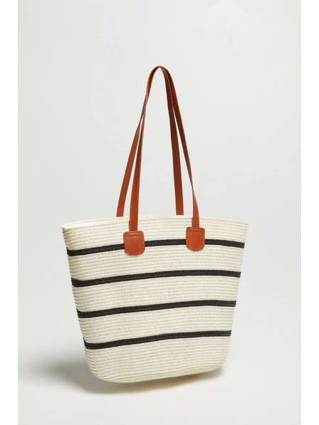 Moodo Tasche mit Streifen Weiß Moodo