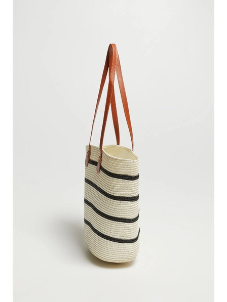 Moodo Tasche mit Streifen Weiß Moodo