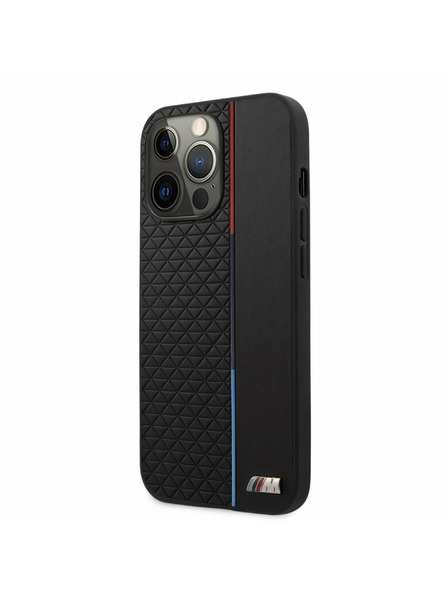 BMW BMW PU Triangles Tricolor Line Rückseite für iPhone 13 Pro Max Black