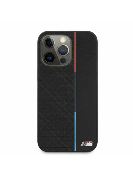 BMW BMW PU Triangles Tricolor Line Rückseite für iPhone 13 Pro Max Black