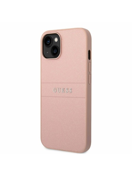 Guess Guess PU Leather Saffiano Rückseite für iPhone 14 Plus Pink