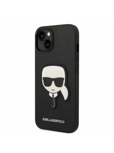 Karl Lagerfeld Karl Lagerfeld PU Saffiano Karl Head Rückseite für iPhone 14 Plus Black