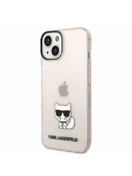 Karl Lagerfeld Karl Lagerfeld Choupette Logo Rückseite für iPhone 14 Plus Pink