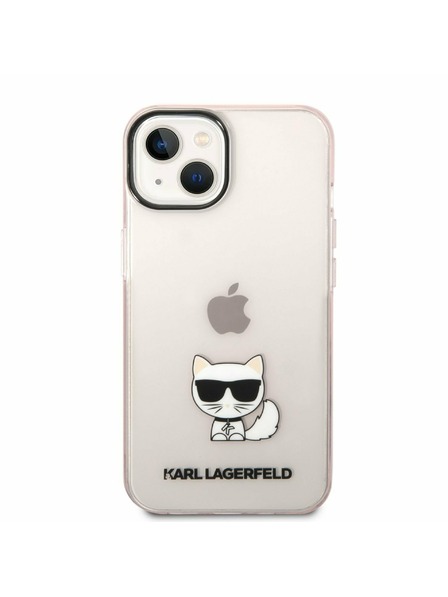 Karl Lagerfeld Karl Lagerfeld Choupette Logo Rückseite für iPhone 14 Plus Pink