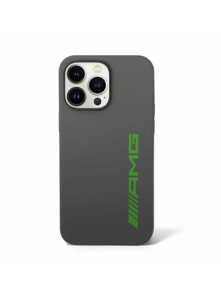 AMG AMG Liquid Silicone Green Logo Rückenabdeckung für iPhone 14 Pro Grey
