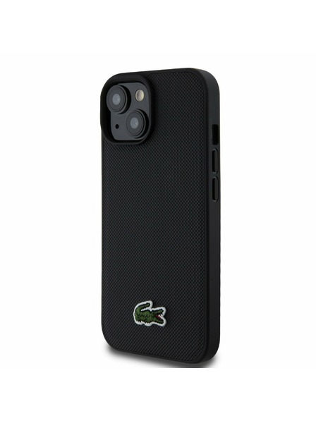 Lacoste Lacoste Iconic Petit Pique Woven Logo Magsafe Rückenabdeckung für iPhone 15 Black