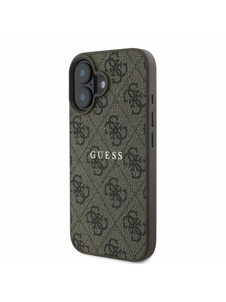Guess Guess PU 4G Classic Logo MagSafe Rückenabdeckung für iPhone 16 Plus Brown