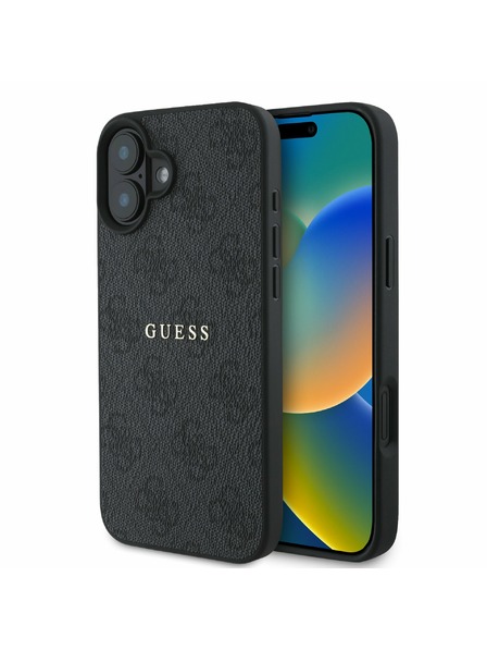 Guess Guess PU 4G Classic Logo MagSafe Rückenabdeckung für iPhone 16 Plus Black