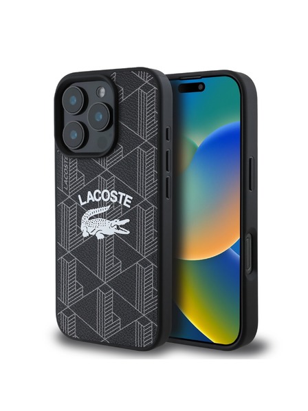 Lacoste Lacoste Blend Monogram MagSafe Rückenabdeckung für iPhone 16 Pro Black
