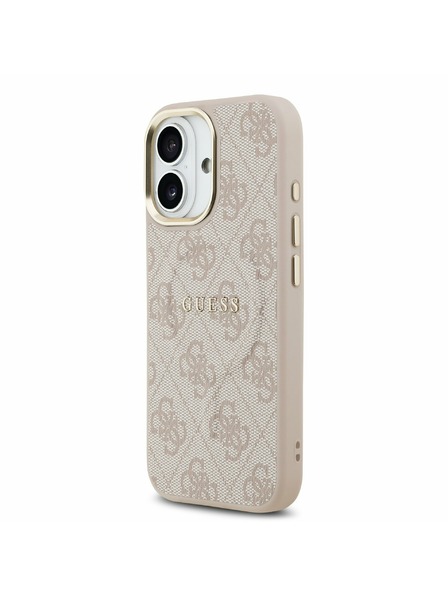 Guess Guess PU Leather 4G Gold Frame MagSafe Rückenabdeckung für iPhone 17 Pink