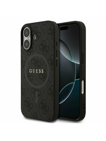 Guess Guess PU Leather 4G Colored Ring MagSafe Rückenabdeckung für iPhone 17 Black