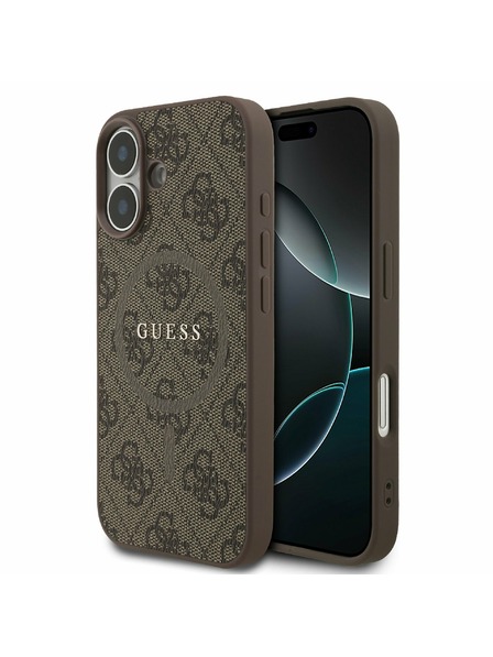 Guess Guess PU Leather 4G Colored Ring MagSafe Rückseite für iPhone 17 Brown