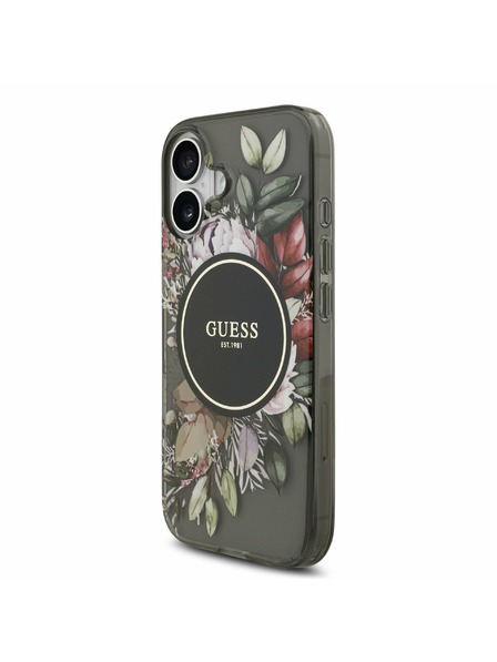 Guess Guess IML Flowers Strap MagSafe Rückseite für iPhone 17 Black