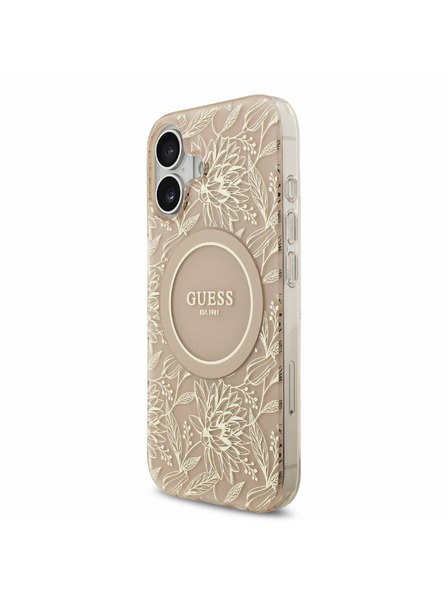 Guess Guess IML Flowers Allover Strap MagSafe Rückseite für iPhone 17 Pink