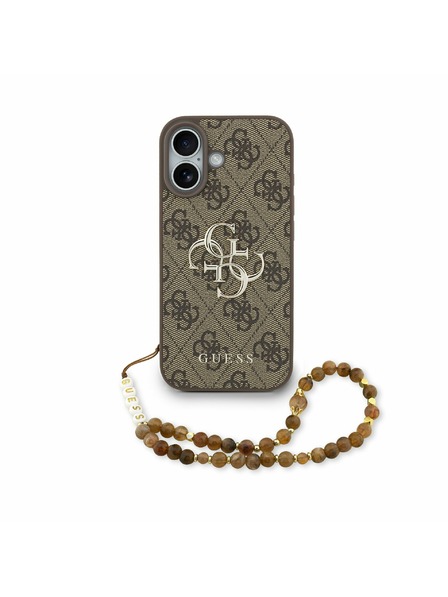 Guess Guess PU 4G Metal Logo Strap Rückseite für iPhone 17 Brown