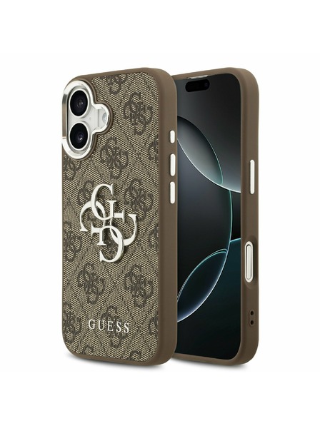 Guess Guess PU 4G Metal Logo Rückseite für iPhone 17 Silver Brown