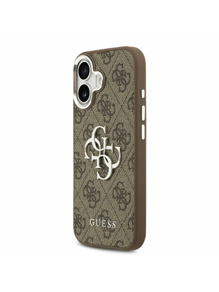 Guess Guess PU 4G Metal Logo Rückseite für iPhone 17 Silver Brown