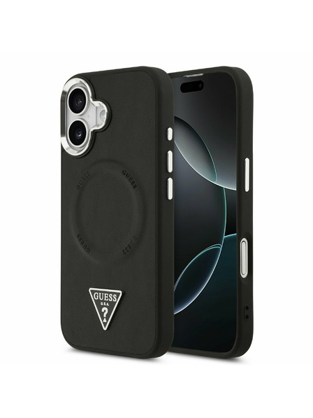 Guess Guess PU Leder Triangle Logo MagSafe Rückseite für iPhone 17 Black