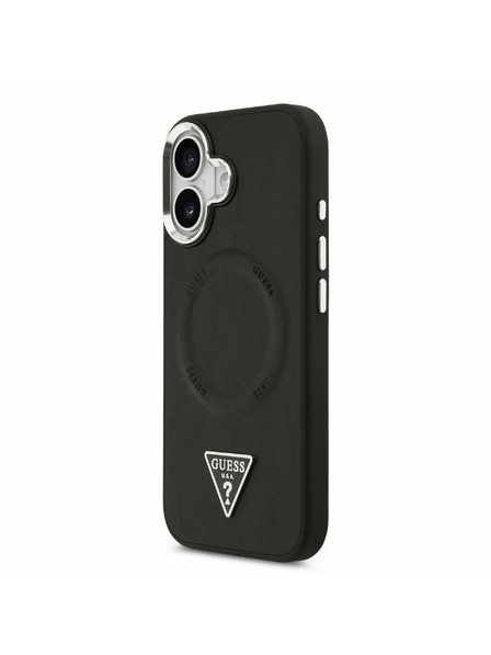 Guess Guess PU Leder Triangle Logo MagSafe Rückseite für iPhone 17 Black