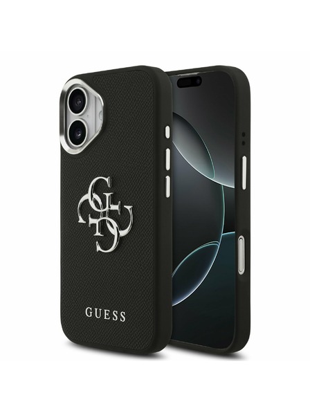 Guess Guess PU Grained 4G Metal Logo Rückseite für iPhone 17 Black