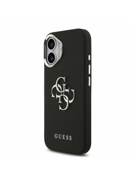Guess Guess PU Grained 4G Metal Logo Rückseite für iPhone 17 Black