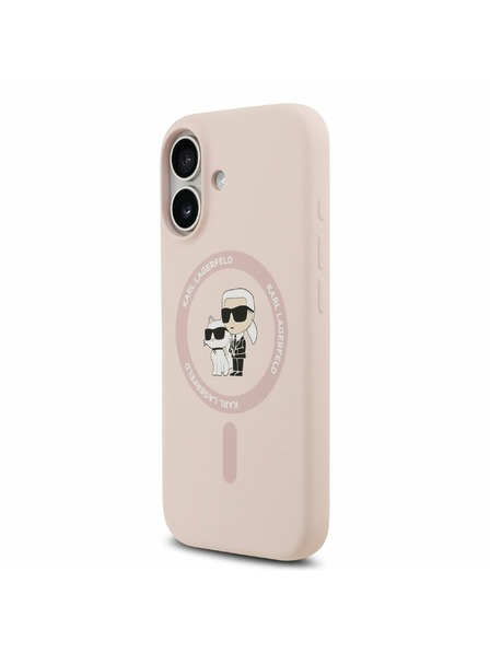 Karl Lagerfeld Karl Lagerfeld Liquid Silikon Karl and Choupette MagSafe Rückseite für iPhone 17 Pink