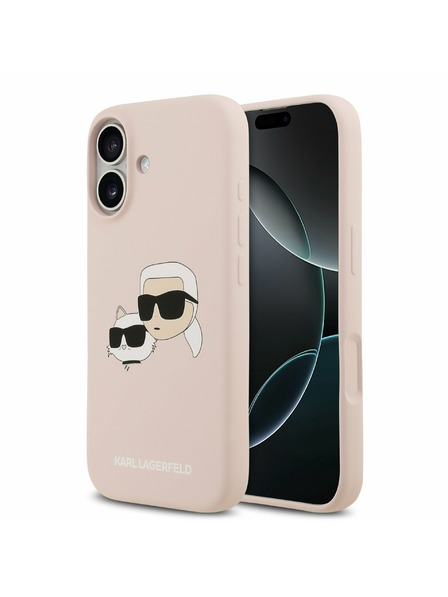 Karl Lagerfeld Karl Lagerfeld Liquid Silikon Double Heads MagSafe Rückseite für iPhone 17 Pink