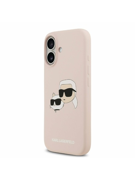 Karl Lagerfeld Karl Lagerfeld Liquid Silikon Double Heads MagSafe Rückseite für iPhone 17 Pink
