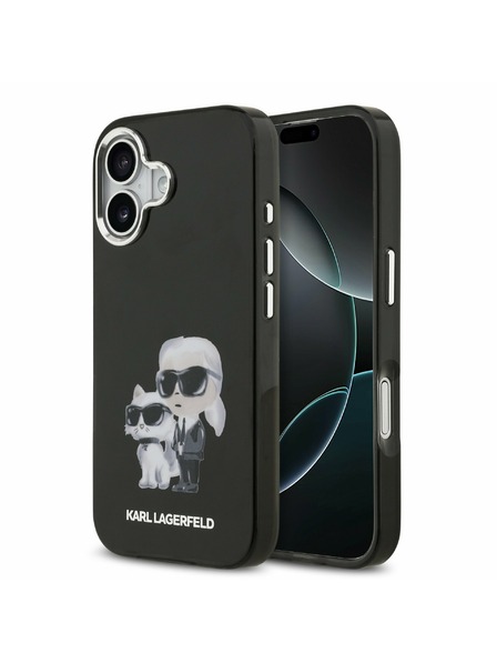 Karl Lagerfeld Karl Lagerfeld IML Aquarelle Karl and Choupette Rückseite für iPhone 17 Black