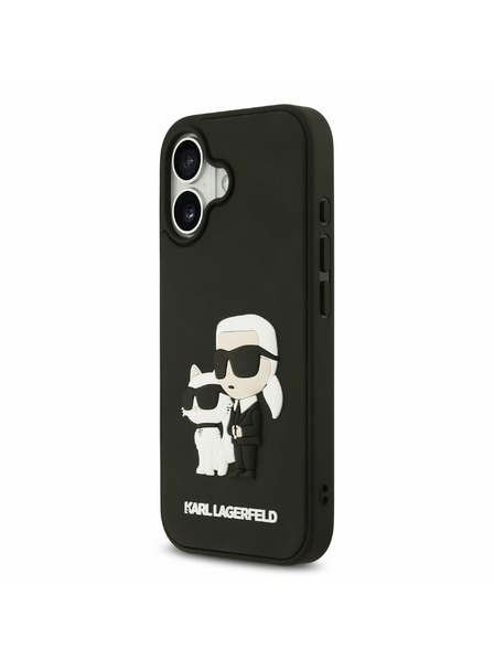 Karl Lagerfeld Karl Lagerfeld 3D Gummi Karl and Choupette Rückseite für iPhone 17 Black