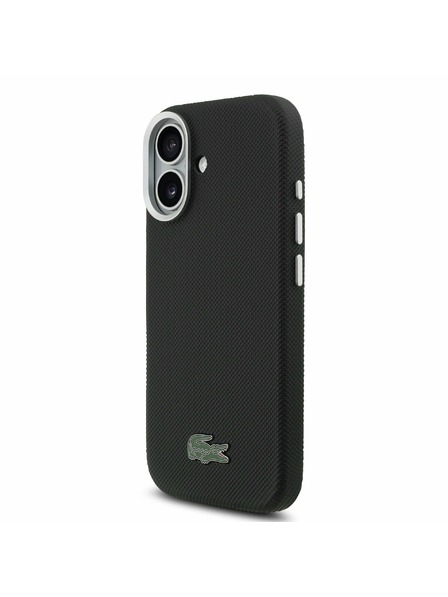 Lacoste Lacoste PVC Iconic Petit Pique Metal Logo MagSafe Rückseite für iPhone 17 Black