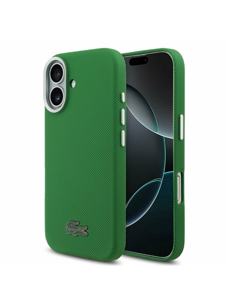 Lacoste Lacoste PVC Iconic Petit Pique Metal Logo MagSafe Rückseite für iPhone 17 Green